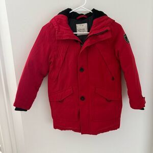 Zara Boys Collection Red Parka Winter Coat Jacket Snow Ski 8 Kids
